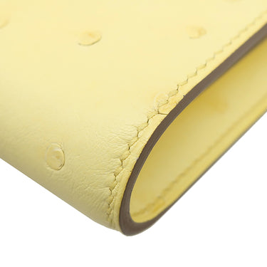 エルメス HERMES コンスタンス トゥーゴー リモンチェッロ オーストリッチ 長財布 ゴールド金具 黄色