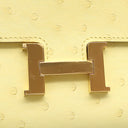 エルメス HERMES コンスタンス トゥーゴー リモンチェッロ オーストリッチ 長財布 ゴールド金具 黄色