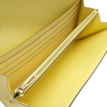 エルメス HERMES コンスタンス トゥーゴー リモンチェッロ オーストリッチ 長財布 ゴールド金具 黄色