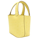 エルメス HERMES ピコタンロック ミクロ ジョーヌシトロン オーストリッチ ハンドバッグ シルバー金具 新品 未使用 黄色