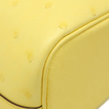 エルメス HERMES ピコタンロック ミクロ ジョーヌシトロン オーストリッチ ハンドバッグ シルバー金具 新品 未使用 黄色