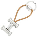 エルメス HERMES モビールH シルバー×ブラウン メタル レザー キーホルダー 新品 未使用 チャーム