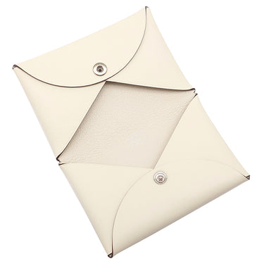 エルメス HERMES カルヴィ アヴィアトリス ナタ ヴォースイフト カードケース シルバー金具 新品 未使用 オフホワイト