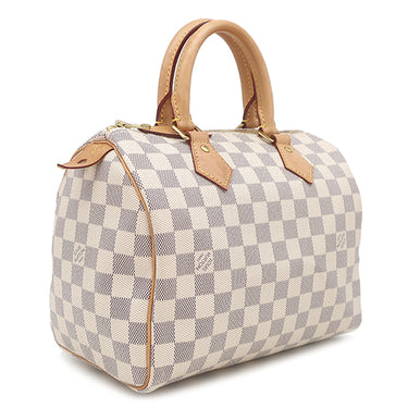 ルイヴィトン LOUIS VUITTON スピーディ 25 N41371 ダミエアズール ダミエアズールキャンバス ハンドバッグ ゴールド金具 白