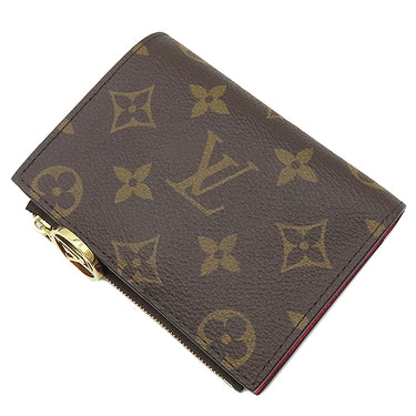 ルイヴィトン LOUIS VUITTON ポルトフォイユ リサ M11380 グレナード モノグラムキャンバス 二つ折り財布 ゴールド金具 茶 ピンク コンパクト
