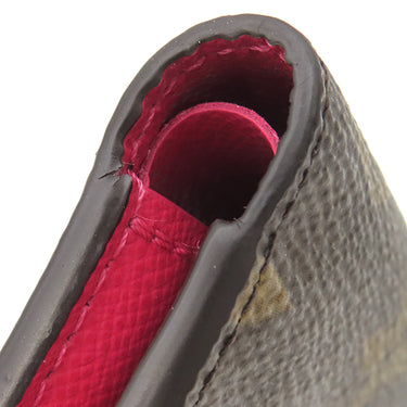 ルイヴィトン LOUIS VUITTON ポルトフォイユ リサ M11380 グレナード モノグラムキャンバス 二つ折り財布 ゴールド金具 茶 ピンク コンパクト