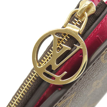 ルイヴィトン LOUIS VUITTON ポルトフォイユ リサ M11380 グレナード モノグラムキャンバス 二つ折り財布 ゴールド金具 茶 ピンク コンパクト
