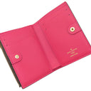 ルイヴィトン LOUIS VUITTON ポルトフォイユ リサ M11380 グレナード モノグラムキャンバス 二つ折り財布 ゴールド金具 茶 ピンク コンパクト