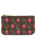 ルイヴィトン LOUIS VUITTON LV × TM ポシェット クレ M95042 モノグラムチェリー モノグラムキャンバス コインケース ゴールド金具 茶 キーチェーン付き 村上隆