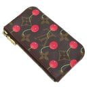 ルイヴィトン LOUIS VUITTON LV × TM ポシェット クレ M95042 モノグラムチェリー モノグラムキャンバス コインケース ゴールド金具 茶 キーチェーン付き 村上隆