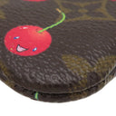 ルイヴィトン LOUIS VUITTON LV × TM ポシェット クレ M95042 モノグラムチェリー モノグラムキャンバス コインケース ゴールド金具 茶 キーチェーン付き 村上隆