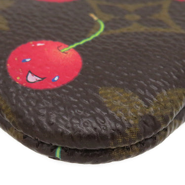 ルイヴィトン LOUIS VUITTON LV × TM ポシェット クレ M95042 モノグラムチェリー モノグラムキャンバス コインケース ゴールド金具 茶 キーチェーン付き 村上隆