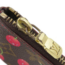 ルイヴィトン LOUIS VUITTON LV × TM ポシェット クレ M95042 モノグラムチェリー モノグラムキャンバス コインケース ゴールド金具 茶 キーチェーン付き 村上隆