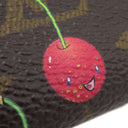 ルイヴィトン LOUIS VUITTON LV × TM ポシェット クレ M95042 モノグラムチェリー モノグラムキャンバス コインケース ゴールド金具 茶 キーチェーン付き 村上隆