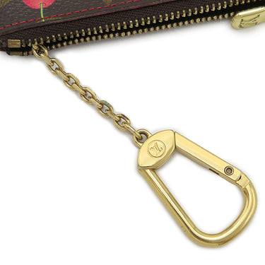 ルイヴィトン LOUIS VUITTON LV × TM ポシェット クレ M95042 モノグラムチェリー モノグラムキャンバス コインケース ゴールド金具 茶 キーチェーン付き 村上隆