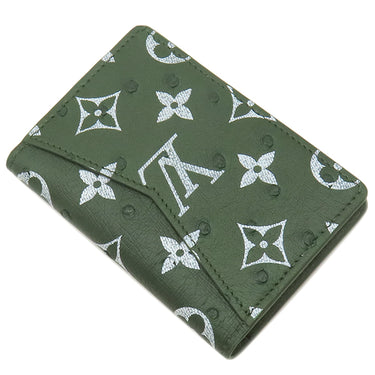 ルイヴィトン LOUIS VUITTON オーガナイザー ドゥ ポッシュ グリーン オーストリッチ カードケース 緑 二つ折り 名刺入れ