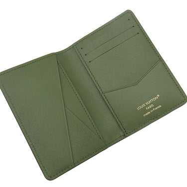 ルイヴィトン LOUIS VUITTON オーガナイザー ドゥ ポッシュ グリーン オーストリッチ カードケース 緑 二つ折り 名刺入れ