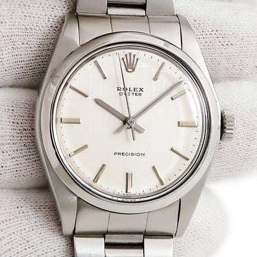 腕時計 ロレックス ROLEX オイスター リネンダイヤル 6426 手巻き メンズ OH済 28番台 ヴィンテージ シルバー