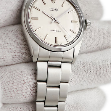 腕時計 ロレックス ROLEX オイスター リネンダイヤル 6426 手巻き メンズ OH済 28番台 ヴィンテージ シルバー