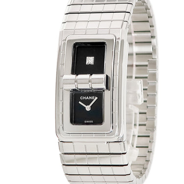 腕時計 シャネル CHANEL コード ココ H5144 クオーツ レディース 純正ダイヤ マドモアゼルクラスプ ブラック シルバー