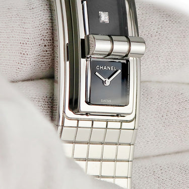 腕時計 シャネル CHANEL コード ココ H5144 クオーツ レディース 純正ダイヤ マドモアゼルクラスプ ブラック シルバー