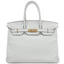 エルメス HERMES バーキン35 ブルーペール トゴ ハンドバッグ ゴールド金具 ライトブルー