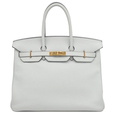 エルメス HERMES バーキン35 ブルーペール トゴ ハンドバッグ ゴールド金具 ライトブルー