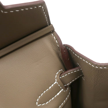 エルメス HERMES バーキン25 エトゥープ ヴォースイフト ハンドバッグ シルバー金具 グレージュ