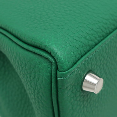 エルメス HERMES ケリー25 内縫い ヴェールヴェルティゴ トゴ 2WAYバッグ シルバー金具 緑 ショルダー ハンドバッグ