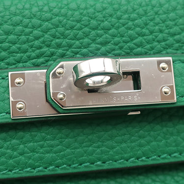 エルメス HERMES ケリー25 内縫い ヴェールヴェルティゴ トゴ 2WAYバッグ シルバー金具 緑 ショルダー ハンドバッグ