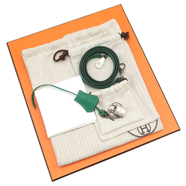 エルメス HERMES ケリー25 内縫い ヴェールヴェルティゴ トゴ 2WAYバッグ シルバー金具 緑 ショルダー ハンドバッグ