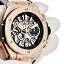 腕時計 ウブロ HUBLOT ビッグバン ウニコ キングゴールド パヴェ 421.OX.1180.RX.1704 自動巻き メンズ K18KG×Ti 純正ダイヤ デイト