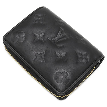 ルイヴィトン LOUIS VUITTON ポルトフォイユ ルー M81599 ブラック レザー ラムレザー 二つ折り財布 ゴールド金具 ミニ財布 黒 クッサン