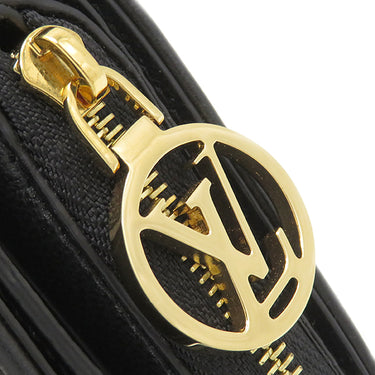 ルイヴィトン LOUIS VUITTON ポルトフォイユ ルー M81599 ブラック レザー ラムレザー 二つ折り財布 ゴールド金具 ミニ財布 黒 クッサン