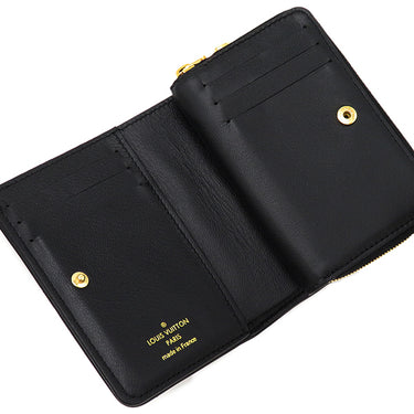 ルイヴィトン LOUIS VUITTON ポルトフォイユ ルー M81599 ブラック レザー ラムレザー 二つ折り財布 ゴールド金具 ミニ財布 黒 クッサン