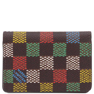 ルイヴィトン LOUIS VUITTON オーガナイザー ドゥ ポッシュ N00138 バーズダミエエベヌ レザー LVバーズダミエエベヌキャンバス カードケース 茶 マルチカラー 二つ折り