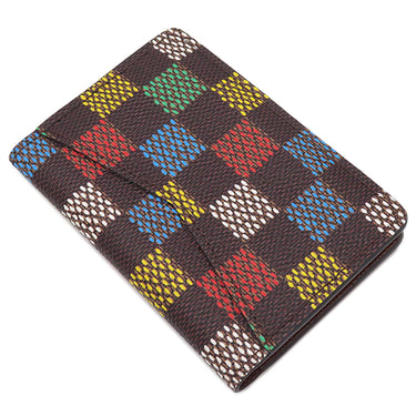 ルイヴィトン LOUIS VUITTON オーガナイザー ドゥ ポッシュ N00138 バーズダミエエベヌ レザー LVバーズダミエエベヌキャンバス カードケース 茶 マルチカラー 二つ折り