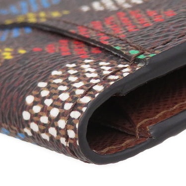 ルイヴィトン LOUIS VUITTON オーガナイザー ドゥ ポッシュ N00138 バーズダミエエベヌ レザー LVバーズダミエエベヌキャンバス カードケース 茶 マルチカラー 二つ折り