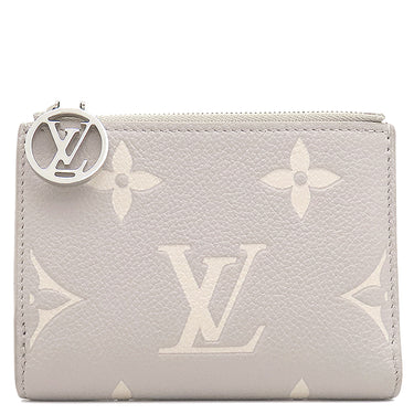 ルイヴィトン LOUIS VUITTON ポルトフォイユ リサ M13797 ブリュームグレー×ホワイトクオーツ モノグラムアンプラント 二つ折り財布 ゴールド金具 コンパクト財布 バイカラー