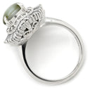 ノンブランド NON BRAND クリソベリル キャッツアイ2.92ct ダイヤ プラチナシルバー Pt900 クリソベリルキャッツアイ ダイヤモンド リング 指輪 緑褐色 猫目石 プラチナ テーパー 9.5号