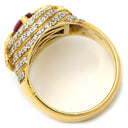 ノンブランド NON BRAND ルビー ダイヤ レッド×イエローゴールド K18YG ルビー ダイヤモンド リング 指輪 イエローゴールド Au750 18K 18金 赤 オーバルミックスカット 16.5号