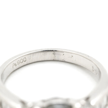 ノンブランド NON BRAND クリソベリル キャッツアイ ダイヤ リング プラチナシルバー Pt900 クリソベリルキャッツアイ ダイヤモンド リング 指輪 猫目石 プラチナム カボションカット PT ダイヤモンド 10.5号