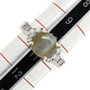 ノンブランド NON BRAND クリソベリル キャッツアイ ダイヤ リング プラチナシルバー Pt900 クリソベリルキャッツアイ ダイヤモンド リング 指輪 猫目石 プラチナム カボションカット PT ダイヤモンド 10.5号