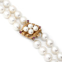 ノンブランド NON BRAND あこやパール 8.5mm 4Pルビー 2連 パールホワイトXゴールド パール K14 ルビー ネックレス 真珠 アコヤパール 白 ピンク ラウンドシェイプ