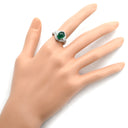 ノンブランド NON BRAND エメラルド 1.62ct ダイヤモンド プラチナシルバー Pt900 エメラルド ダイヤモンド リング 指輪 グリーン 緑 プラチナム オーバルカボションカット 12号