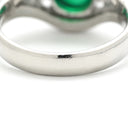 ノンブランド NON BRAND エメラルド 1.62ct ダイヤモンド プラチナシルバー Pt900 エメラルド ダイヤモンド リング 指輪 グリーン 緑 プラチナム オーバルカボションカット 12号
