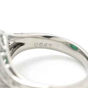 ノンブランド NON BRAND エメラルド 1.62ct ダイヤモンド プラチナシルバー Pt900 エメラルド ダイヤモンド リング 指輪 グリーン 緑 プラチナム オーバルカボションカット 12号