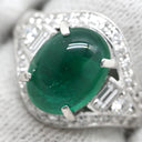 ノンブランド NON BRAND エメラルド 1.62ct ダイヤモンド プラチナシルバー Pt900 エメラルド ダイヤモンド リング 指輪 グリーン 緑 プラチナム オーバルカボションカット 12号