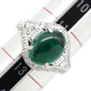 ノンブランド NON BRAND エメラルド 1.62ct ダイヤモンド プラチナシルバー Pt900 エメラルド ダイヤモンド リング 指輪 グリーン 緑 プラチナム オーバルカボションカット 12号