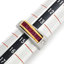 ノンブランド NON BRAND ルビー 0.6ct ダイヤリング ホワイトゴールドXイエローゴールド K18WG ルビー ダイヤモンド リング 指輪 レッド 赤 スクエアカット 6Pルビー シルバーXゴールド コンビ ダイヤモンド 14号